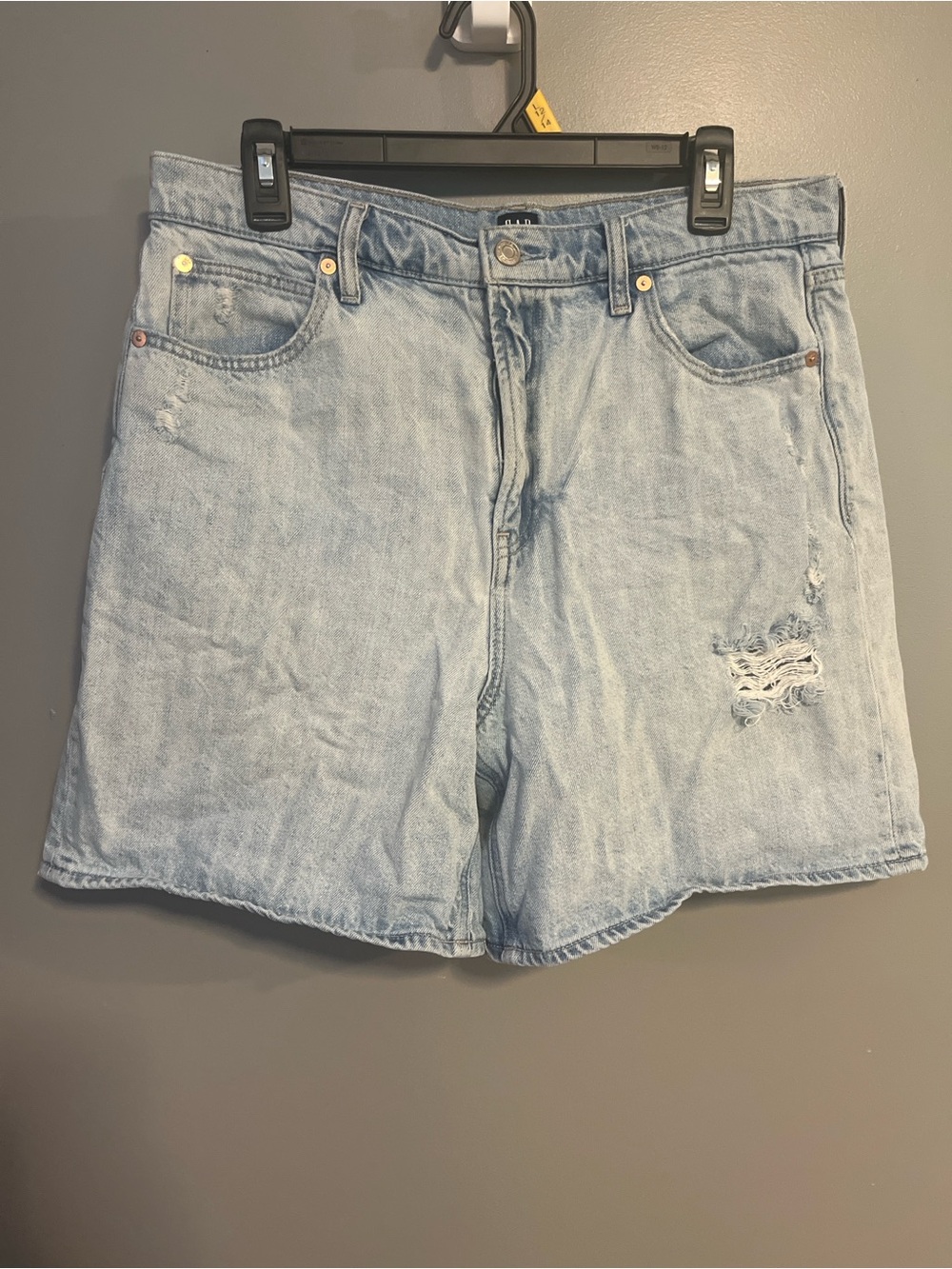 GAP Light Blue Distressed Denim Shorts - Women